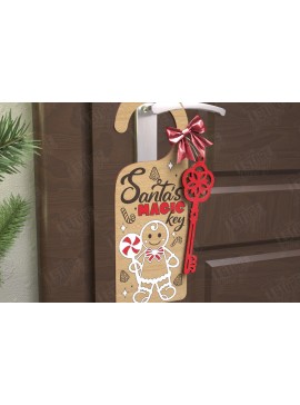 Σετ των 2 Intra απο ξύλο plywood 3mm-4mm πάχος Χριστουγεννιάτικη κρεμάστρα πόρτας | Διακόσμηση διακοπών Δίασταση 15x15 cm INTRAFABR-110596660