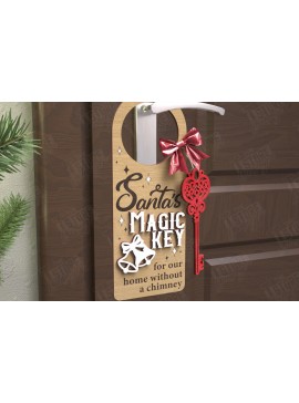 Σετ των 2 Intra απο ξύλο plywood 3mm-4mm πάχος Χριστουγεννιάτικη κρεμάστρα πόρτας | Διακόσμηση διακοπών Δίασταση 15x15 cm INTRAFABR-110596676