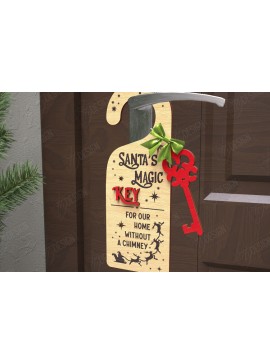 Σετ των 2 Intra απο ξύλο plywood 3mm-4mm πάχος Χριστουγεννιάτικη κρεμάστρα πόρτας | Διακόσμηση διακοπών Δίασταση 15x15 cm INTRAFABR-110596342