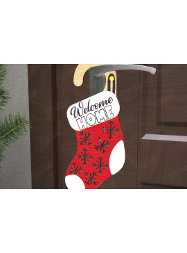 Σετ των 2 Intra απο ξύλο plywood 3mm-4mm πάχος Χριστουγεννιάτικη κρεμάστρα πόρτας | Διακόσμηση διακοπών Δίασταση 15x15 cm INTRAFABR-110596355