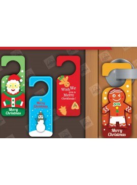 Σετ των 2 Intra απο ξύλο plywood 3mm-4mm πάχος Χριστουγεννιάτικη κρεμάστρα πόρτας κομμένη δέσμη με λέιζερ Δίασταση 15x15 cm INTRAFABR-110781871