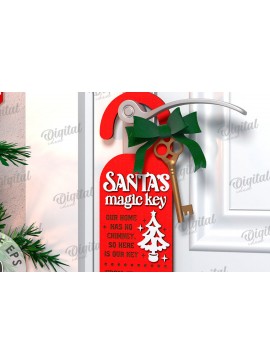 Σετ των 2 Intra απο ξύλο plywood 3mm-4mm πάχος Χριστουγεννιάτικη κρεμάστρα πόρτας σχέδιο κοπής με λέιζερ Δίασταση 15x15 cm INTRAFABR-108453510