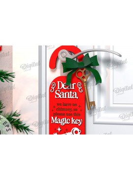 Σετ των 2 Intra απο ξύλο plywood 3mm-4mm πάχος Χριστουγεννιάτικη κρεμάστρα πόρτας σχέδιο κοπής με λέιζερ Δίασταση 15x15 cm INTRAFABR-108453125