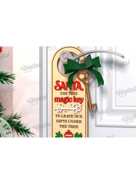 Σετ των 2 Intra απο ξύλο plywood 3mm-4mm πάχος Χριστουγεννιάτικη κρεμάστρα πόρτας σχέδιο κοπής με λέιζερ Δίασταση 15x15 cm INTRAFABR-108453267