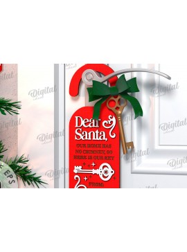 Σετ των 2 Intra απο ξύλο plywood 3mm-4mm πάχος Χριστουγεννιάτικη κρεμάστρα πόρτας σχέδιο κοπής με λέιζερ Δίασταση 15x15 cm INTRAFABR-108453311