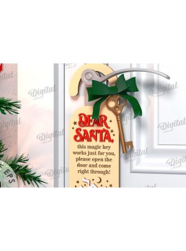 Σετ των 2 Intra απο ξύλο plywood 3mm-4mm πάχος Χριστουγεννιάτικη κρεμάστρα πόρτας σχέδιο κοπής με λέιζερ Δίασταση 15x15 cm INTRAFABR-108453431