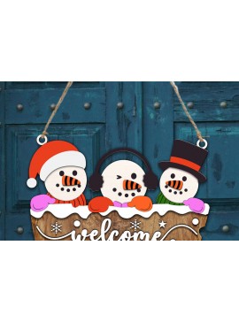 Σετ των 2 Intra απο ξύλο plywood 3mm-4mm πάχος Χριστουγεννιάτικη κρεμάστρα πόρτας κομμένη λίμα με λέιζερ Δίασταση 15x15 cm INTRAFABR-119003861