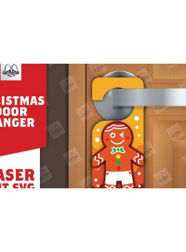 Σετ των 3 Intra απο ξύλο plywood 3mm-4mm πάχος Χριστουγεννιάτικη κρεμάστρα πόρτας Δίασταση 15x15 cm INTRAFABR-110781533