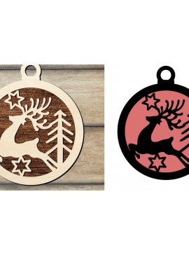 Σετ των 2 Intra απο ξύλο plywood 3mm-4mm πάχος Χριστουγεννιάτικη κρεμάστρα πόρτας κοπής με λέιζερ Δίασταση 15x15 cm INTRAFABR-83009271