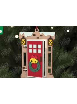 Σετ των 2 Intra απο ξύλο plywood 3mm-4mm πάχος Χριστουγεννιάτικη Πόρτα | Διακοπές | Πρωτοχρονιά |CNC Δίασταση 15x15 cm INTRAFABR-106189804