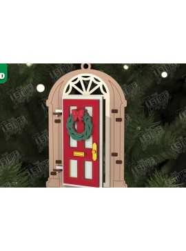 Σετ των 3 Intra απο ξύλο plywood 3mm-4mm πάχος Χριστουγεννιάτικη Πόρτα | Διακοπές | Πρωτοχρονιά |CNC Δίασταση 15x15 cm INTRAFABR-106189809