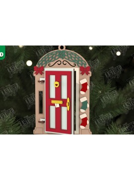 Σετ των 2 Intra απο ξύλο plywood 3mm-4mm πάχος Χριστουγεννιάτικη Πόρτα | Διακοπές | Πρωτοχρονιά |CNC Δίασταση 15x15 cm INTRAFABR-106189818