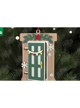 Σετ των 2 Intra απο ξύλο plywood 3mm-4mm πάχος Χριστουγεννιάτικη Πόρτα | Διακοπές | Πρωτοχρονιά |CNC Δίασταση 15x15 cm INTRAFABR-106189829