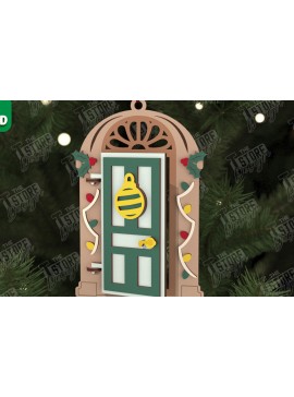 Σετ των 3 Intra απο ξύλο plywood 3mm-4mm πάχος Χριστουγεννιάτικη Πόρτα | Διακοπές | Πρωτοχρονιά |CNC Δίασταση 15x15 cm INTRAFABR-106189835