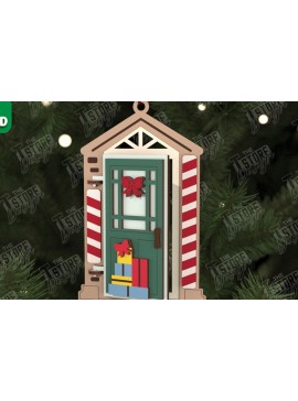 Σετ των 2 Intra απο ξύλο plywood 3mm-4mm πάχος Χριστουγεννιάτικη Πόρτα | Διακοπές | Πρωτοχρονιά |CNC Δίασταση 15x15 cm INTRAFABR-106189802