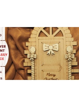 Σετ των 3 Intra απο ξύλο plywood 3mm-4mm πάχος Χριστουγεννιάτικο πολυστρωματικό στολίδι πόρτας Δίασταση 3x3 cm INTRAFABR-82458389