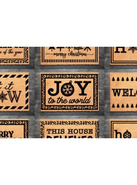 Σετ των 2 Intra απο ξύλο plywood 3mm-4mm πάχος Χριστουγεννιάτικου Doormat Δίασταση 15x15 cm INTRAFABR-80725294