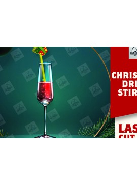 Σετ των 2 Intra απο ξύλο plywood 3mm-4mm πάχος Χριστουγεννιάτικος αναδευτήρας ποτού με λέιζερ Δίασταση 15x15 cm INTRAFABR-110324568