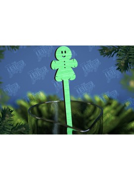 Σετ των 2 Intra απο ξύλο plywood 3mm-4mm πάχος Αναδευτήρες Χριστουγέννων | Δείκτης ποτών Δίασταση 15x15 cm INTRAFABR-107021816