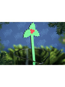 Σετ των 2 Intra απο ξύλο plywood 3mm-4mm πάχος Αναδευτήρες Χριστουγέννων | Δείκτης ποτών Δίασταση 15x15 cm INTRAFABR-107021810