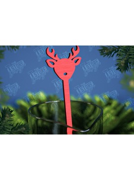 Σετ των 2 Intra απο ξύλο plywood 3mm-4mm πάχος Αναδευτήρες Χριστουγέννων | Δείκτης ποτών Δίασταση 15x15 cm INTRAFABR-107021776