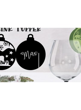 Σετ των 2 Intra απο ξύλο plywood 3mm-4mm πάχος Christmas Drink Topper Δίασταση 15x15 cm INTRAFABR-79597215