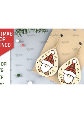 Σετ των 3 Intra απο ξύλο plywood 3mm-4mm πάχος Χριστουγεννιάτικα σκουλαρίκια σταγόνας Σχέδιο κοπής με λέιζερ Δίασταση 3x3 cm INTRAFABR-102963666