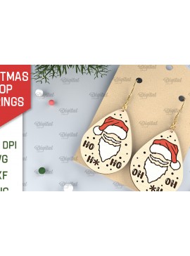 Σετ των 3 Intra απο ξύλο plywood 3mm-4mm πάχος Χριστουγεννιάτικα σκουλαρίκια σταγόνας Σχέδιο κοπής με λέιζερ Δίασταση 3x3 cm INTRAFABR-102963372