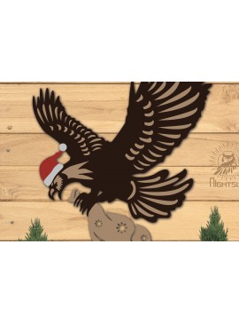 Σετ των 2 Intra απο ξύλο plywood 3mm-4mm πάχος Χριστουγεννιάτικη διακόσμηση με λέιζερ αετού Δίασταση 15x15 cm INTRAFABR-112551751