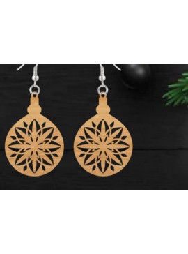 Σετ των 3 Intra απο ξύλο plywood 3mm-4mm πάχος κοπής με λέιζερ Χριστουγεννιάτικο σκουλαρίκι Δίασταση 3x3 cm INTRAFABR-111322952