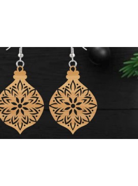 Σετ των 3 Intra απο ξύλο plywood 3mm-4mm πάχος κοπής με λέιζερ Χριστουγεννιάτικο σκουλαρίκι Δίασταση 3x3 cm INTRAFABR-111323268