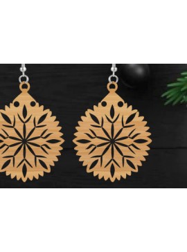Σετ των 3 Intra απο ξύλο plywood 3mm-4mm πάχος κοπής με λέιζερ Χριστουγεννιάτικο σκουλαρίκι Δίασταση 3x3 cm INTRAFABR-111323647