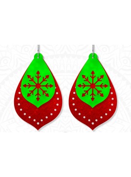 Σετ των 3 Intra απο ξύλο plywood 3mm-4mm πάχος Χριστουγεννιάτικο σκουλαρίκι νιφάδα χιονιού κομμένο Δίασταση 3x3 cm INTRAFABR-6695284