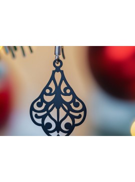 Σετ των 3 Intra απο ξύλο plywood 3mm-4mm πάχος Χριστουγεννιάτικο Σκουλαρίκι Cut Δίασταση 3x3 cm INTRAFABR-107696161