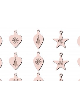 Σετ των 2 Intra απο ξύλο plywood 3mm-4mm πάχος προτύπων χριστουγεννιάτικων σκουλαρικιών 1 Δίασταση 15x15 cm INTRAFABR-17539147