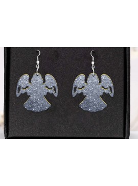 Σετ των 3 Intra απο ξύλο plywood 3mm-4mm πάχος Χριστουγεννιάτικα σκουλαρίκια. Angel Wings . Δίασταση 4x4 cm INTRAFABR-111634174