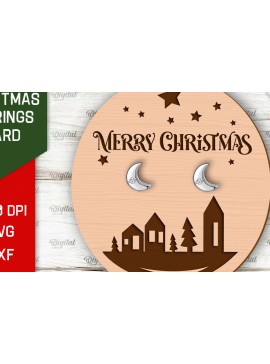 Σετ των 3 Intra απο ξύλο plywood 3mm-4mm πάχος Χριστουγεννιάτικα Σκουλαρίκια Κάρτα με λέιζερ Δίασταση 3x3 cm INTRAFABR-104869116