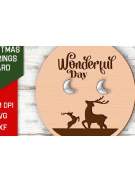 Σετ των 3 Intra απο ξύλο plywood 3mm-4mm πάχος Χριστουγεννιάτικα Σκουλαρίκια Κάρτα με λέιζερ Δίασταση 3x3 cm INTRAFABR-104869192