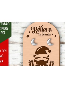 Σετ των 3 Intra απο ξύλο plywood 3mm-4mm πάχος Χριστουγεννιάτικα Σκουλαρίκια Κάρτα με λέιζερ Δίασταση 3x3 cm INTRAFABR-104869224