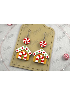 Σετ των 3 Intra απο ξύλο plywood 3mm-4mm πάχος Χριστουγεννιάτικα Σκουλαρίκια | Ιδέα για δώρο διακοπών Δίασταση 3x3 cm INTRAFABR-107177801