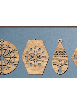 Σετ των 3 Intra απο ξύλο plywood 3mm-4mm πάχος Χριστουγεννιάτικα Σκουλαρίκια Κοσμήματα με λέιζερ Δίασταση 3x3 cm INTRAFABR-43339997