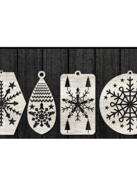 Σετ των 3 Intra απο ξύλο plywood 3mm-4mm πάχος Χριστουγεννιάτικα Σκουλαρίκια Κοσμήματα με λέιζερ Δίασταση 3x3 cm INTRAFABR-43340049