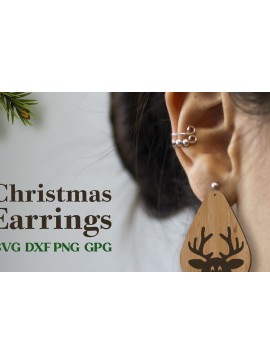 Σετ των 3 Intra απο ξύλο plywood 3mm-4mm πάχος Χριστουγεννιάτικα σκουλαρίκια λέιζερ Δίασταση 3x3 cm INTRAFABR-80962130