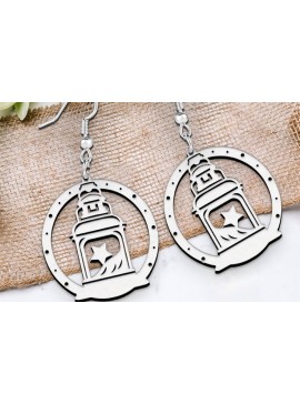 Σετ των 3 Intra απο ξύλο plywood 3mm-4mm πάχος Χριστουγεννιάτικα σκουλαρίκια με λέιζερ. Δίασταση 4x4 cm INTRAFABR-105665665