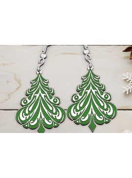 Σετ των 3 Intra απο ξύλο plywood 3mm-4mm πάχος Χριστουγεννιάτικα σκουλαρίκια με λέιζερ. Δίασταση 4x4 cm INTRAFABR-110682958