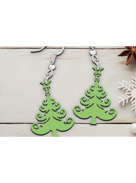 Σετ των 3 Intra απο ξύλο plywood 3mm-4mm πάχος Χριστουγεννιάτικα σκουλαρίκια με λέιζερ. Δίασταση 4x4 cm INTRAFABR-106415539