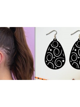 Σετ των 3 Intra απο ξύλο plywood 3mm-4mm πάχος Χριστουγεννιάτικα σκουλαρίκια Δίασταση 3x3 cm INTRAFABR-79183893