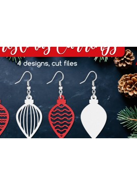 Σετ των 3 Intra απο ξύλο plywood 3mm-4mm πάχος Χριστουγεννιάτικα Σκουλαρίκια για Crafters Δίασταση 3x3 cm INTRAFABR-110013990
