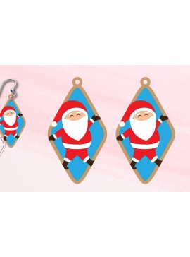 Σετ των 3 Intra απο ξύλο plywood 3mm-4mm πάχος Χριστουγεννιάτικα Σκουλαρίκια|Σκουλαρίκι με κομμένο και σκοράρισμα Δίασταση 3x3 cm INTRAFABR-108936524