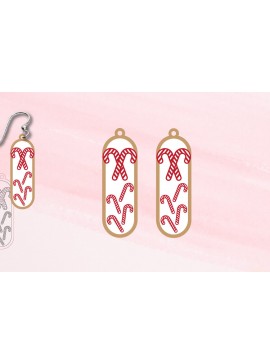 Σετ των 3 Intra απο ξύλο plywood 3mm-4mm πάχος Χριστουγεννιάτικα Σκουλαρίκια|Σκουλαρίκι με κομμένο και σκοράρισμα Δίασταση 3x3 cm INTRAFABR-109591858